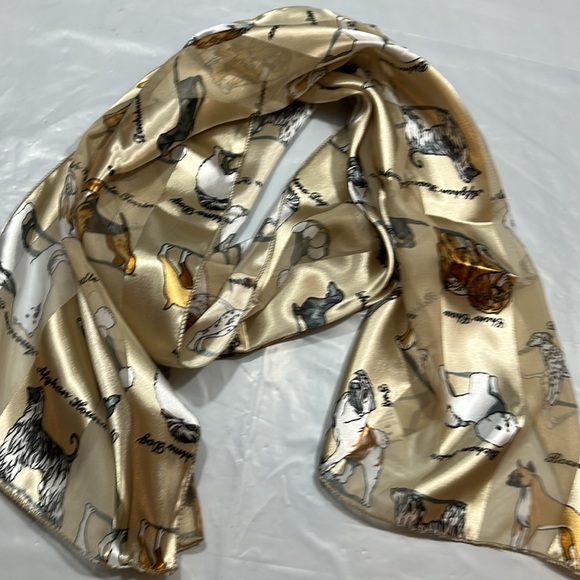 DOG silky LONG neck SCARF, lab retriever pug poodle CHOW hound terrier 13”x60” - Picture 1 of 9